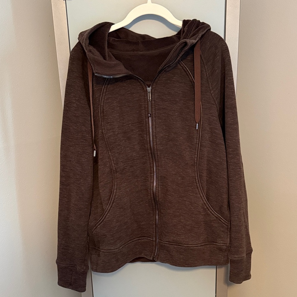 Lululemon Scuba Full-Zip PLUSH in Heathered Espresso